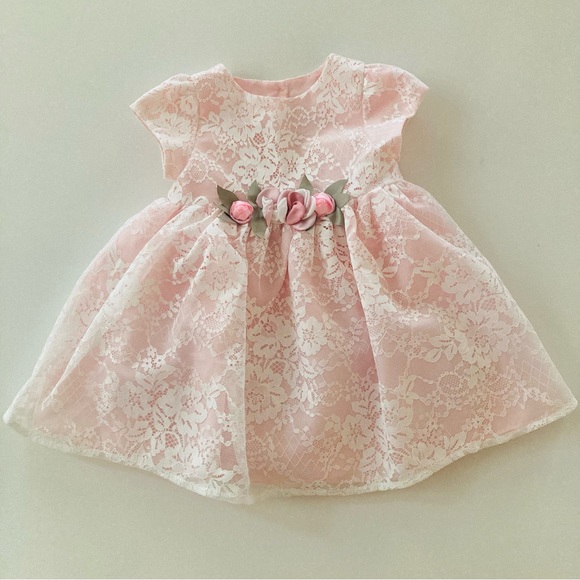 Mia & Mimi Baby Girl 18 Months Pink Lace Dress Special Occasions - Picture 1 of 11